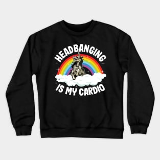 Heavy Metal Headbanging Unicorn Gift Rainbow Funny Crewneck Sweatshirt